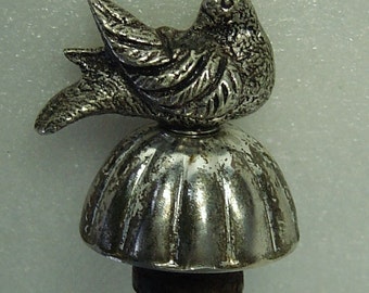 vintage 60s/70s silverplate bottle stopper bird peace dove