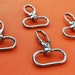 15 Silver Swivel Clasps Hooks with 1 inch loop end