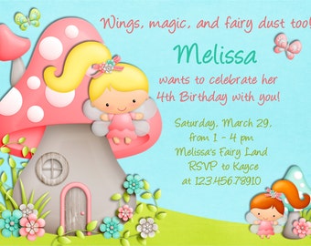 Fairy Invitation - Fairy Birthday - Fairy Party Invite - Printable Fairy Invite Invitation