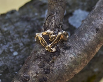 Hug Ring, Unique Men's Ring, Unique Women's Ring, Love Ring, Cool Ring for Men, Gold Women's Ring, Unique GIft, Gift for Her, Gift for Him