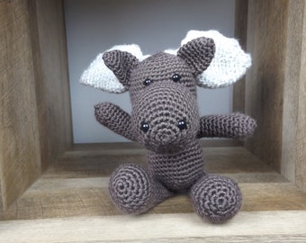 Marty the MOOSE, little Parlor Pals, CROCHET ANIMALS, baby gift