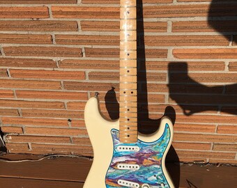 Hand Painted Psychedelic Strat Pickguard