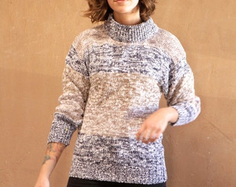 vintage 90s STRIPED turtleneck textured grunge SLOUCHY warm sweater