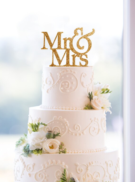 Glitter Mr And Mrs Wedding Cake Toppers In Your Choice Of Glitter Mr And Mrs Wedding Cake Toppers In Your Choice Of Elegant Custom Unique Topper T001