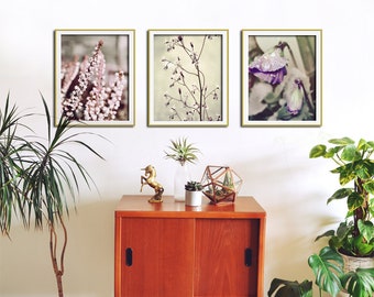 Set of 3 Botanical Prints, Flower Wall Art, Nature Art, Botanical Print Set, Flower Wall Decor, Flower Art, Botanical Wall Art