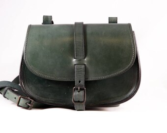 Swedish handmade NORDISKO "LILLIS" leather bag - pine green