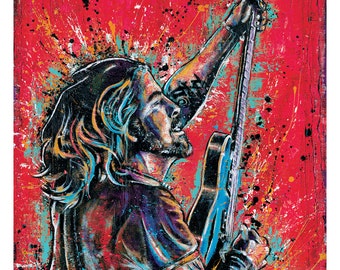 12" x 18" Print - Dave Grohl - Nirvana Foo Fighters - Poster Art Print Pop art rock music