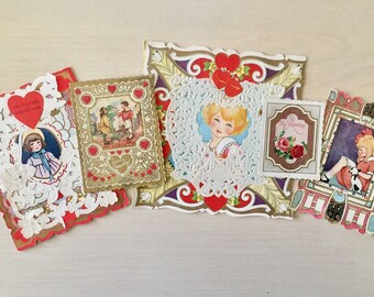 Vintage Valentine's Day Cards - Set of 5 - 1920's