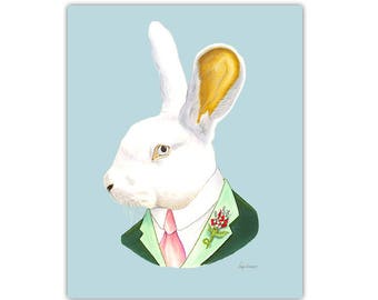 White Rabbit print 8x10