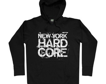 New York Hardcore Hoodie - Men S M L XL 2x 3x - New York City Hoody, Sweatshirt, NYC, Brooklyn, Bronx, Queens, Music, Harlem - 4 Colors