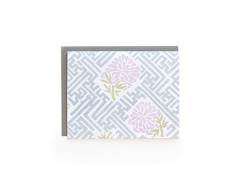 Old Lattice Letterpress Card, single