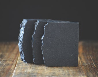 Activated Bamboo Charcoal Soap | Eucalyptus + Lavender Soap Bar | All Natural Scented Handmade Essential Oil Cold Process Soap, Vegan Soap