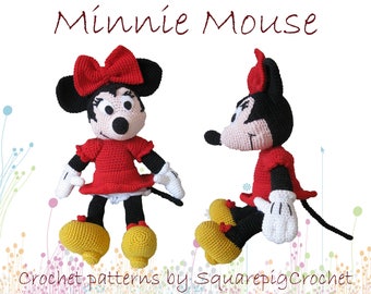Minnie mouse crochet pattern, about 14 inches tall