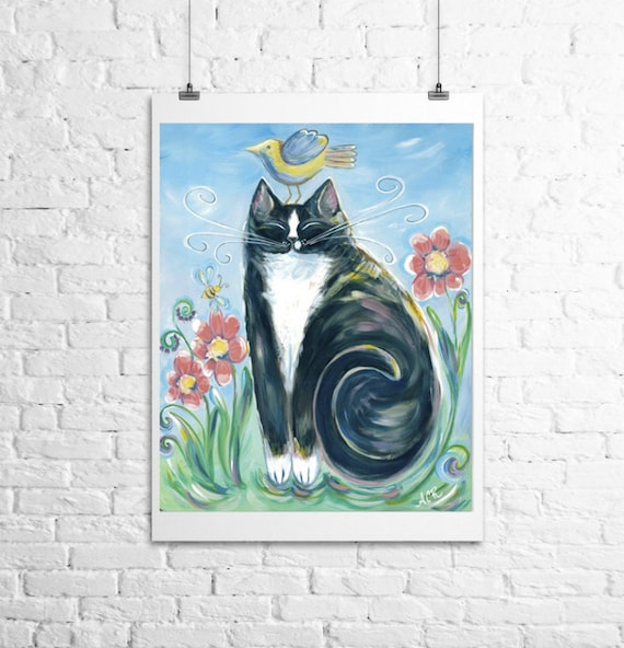 Tuxedo Cat Fine Art Print 12x18