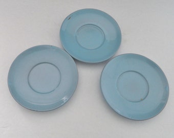 Frankoma Westwind Saucers Robin Egg Blue 6E - Lot of three
