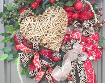 Valentine Wreath, Grapevine Valentine Wreath