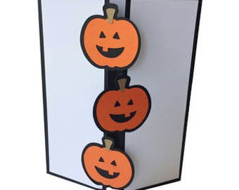 Pumpkin Trifold Card , Halloween , Blank Inside , Trick or Treat , Kids , Adults , Teens , Boys , Girls , Fall , Autumn