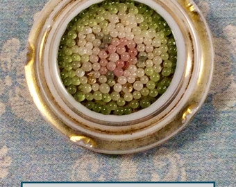 Hard to Find 19th Century Coralene NBS Small Button
