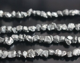 15" one strand,Raw Iron pyrite, Titanium Rainbow, Rough Cut Nugget Beads, Nugget Beads, Rough Beads,5-6mm