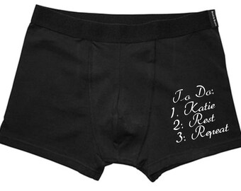 SALE Personalised To Do Mens Boxer Shorts, Husband Gift, Valentines Gift, Funny Underwear, Novelty Gift, Boyfriend Gift, Mens Boxer Shorts