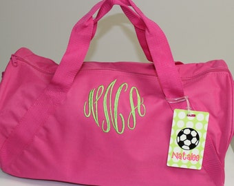Monogrammed Overnight Bag - Pink Duffle Bag - Personalized Bag - Duffel Bag - Monogrammed Duffle Bag for Kids