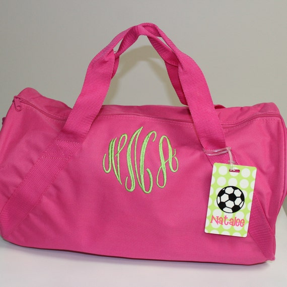 Items similar to Monogrammed Overnight Bag - Pink Duffle Bag - Personalized Bag - Duffel Bag ...