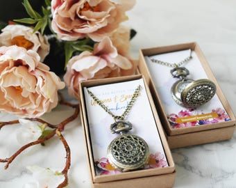 Pocket Watch, Watch Necklace, Bronze watch, clock necklace, pendant necklace, alice in wonderland, charm necklace, lace necklace, mum gift