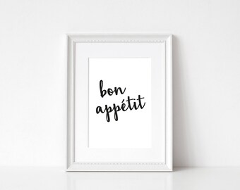 Bon Appétit | Kitchen Print | Kitchen Decor | Dining Room | Wall Art | Quirky Prints | Foiled Prints