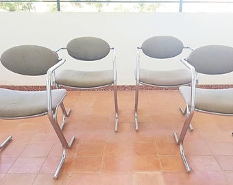 Tubular chair Set 60 years/vintage tubular chromed chairs Set
