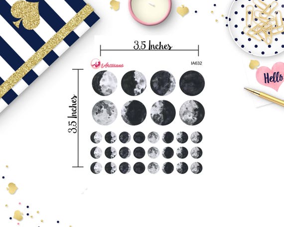 moon phases stickers moon print phases of the moon