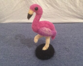 Needle Felt Flamingo - Flamingo Figurine - Felted Birds - Bird Ornament - Flamingo Gift - Miniature - Bird Decor - Tropical