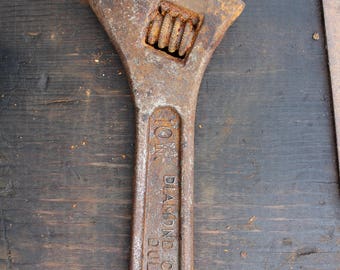 Diamond Tools Wrench Vintage Made in USA Adjustable Wrench Antique Wrench Old Tools For Sale Minnesota