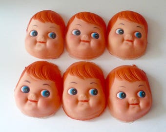 Vintage Dollmaking Head Sweet Half Face Rubber Baby Doll Head Altered Art Dolls by VintageReinvented