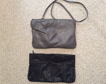 Lot of 2 - Vintage clutch shoulder bag convertible purse