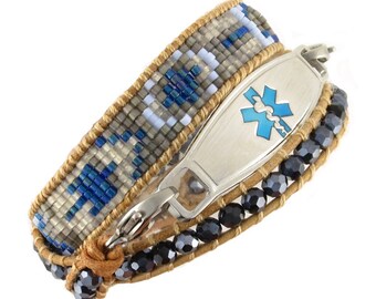 Dusk Beaded Wrap Medical Bracelet