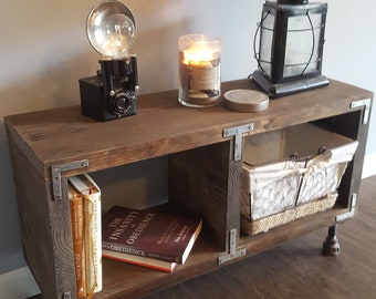 Industrial Media Console - Media Stand - TV Unit - Side table - Reclaimed wood media console - Tv stand - Tv console - Rustic TV Stand -