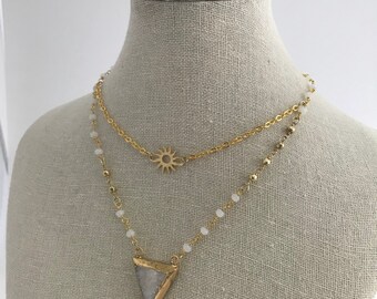 NEW - Triangle Druzy with Sunburst