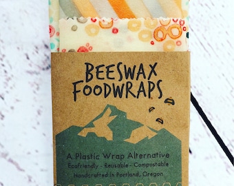 Beeswax Food Wraps, Made in Oregon- Plastic Free Food Wrap