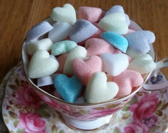 100 Heart Shaped Sugar Cubes in Mixed colours