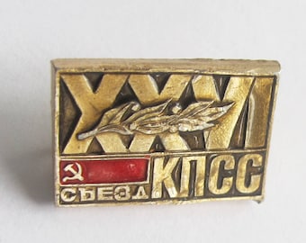 Political Soviet Enamel Pin, Soviet Propaganda Badge, Communism Pin Badge, Symbol Soviet History, Collectible Pin, USSR, Soviet Memorabilia