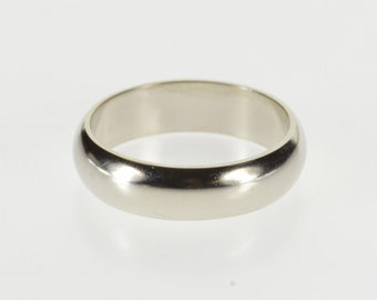 14K 4.7mm Wide Simple Design Classic Wedding Band Ring Size 4.75 White Gold