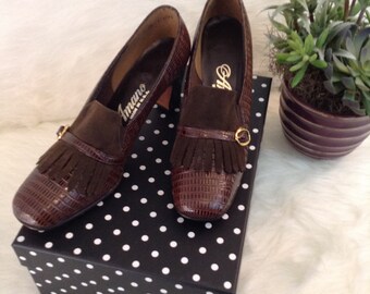 Vintage Amano Brown Leather Heels, SZ &AA
