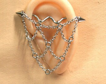 barbell industriel, cheval avec chaîne, barbell de cartilage, boucle d’oreille cartilage