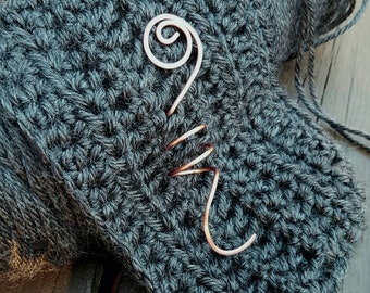 Shawl Pin, Sweater Pin, Scarf Pin, Copper Shawl Pin, Copper Scarf Pin, Copper Sweater Pin, Twisted Copper Pin, Copper Corkscrew Pin, Brooch