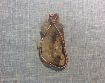 chalcedony Copper Pendant