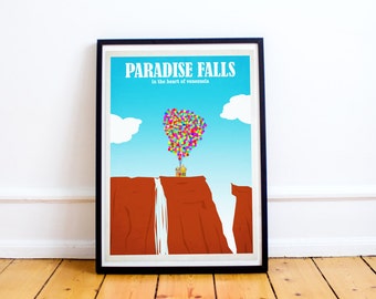 Paradise Falls - Up Pixar Poster Print - Disney Art - UP - Wall Art - Poster Print (Available In Many Sizes)