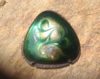 Copper enamel,pendant ,torch fired,necklace,handmade
