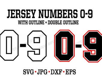 Jersey Numbers SVG Download File - Sports DXF, EPS, Silhouette Studio, Vinyl Cut Files, Digital Cut Files -Use with Cricut and Silhouette