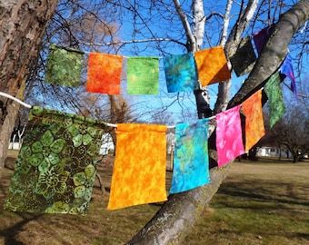 Tibetan-style Batik Prayer Flags with Fabric Marker