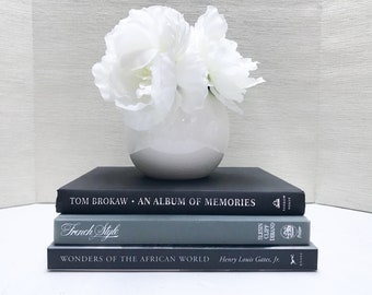 Coffee Table Books, Black and Gray Large Book Set, Coffee Table Decor, Shelf Decor